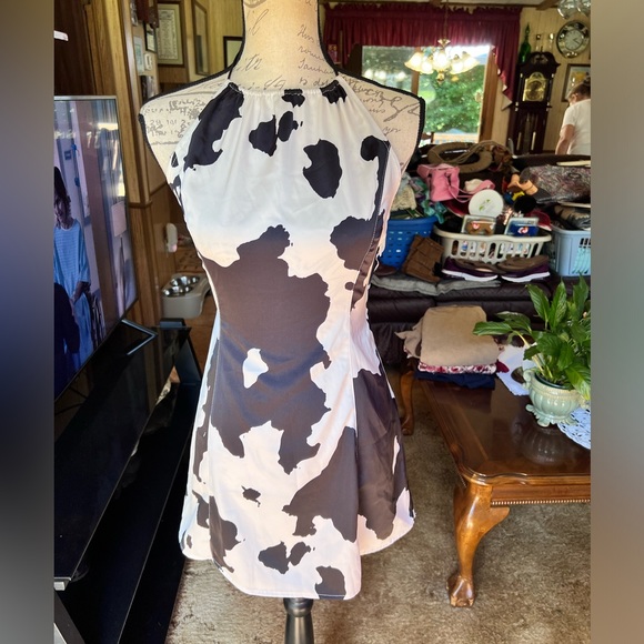 Urban Outfitters Shae Halter Slip Dress Cow Print Women’s Small. - Picture 16 of 16